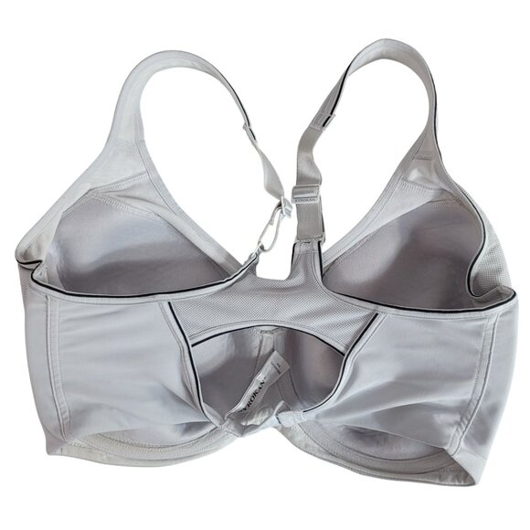 Syrokan Running Sports Bra Gray 34G Underwire Wide Strap Hi Impact Wicking A233 - Picture 5 of 13
